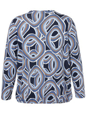 Gemustertes Langarmshirt - 873 - Blau