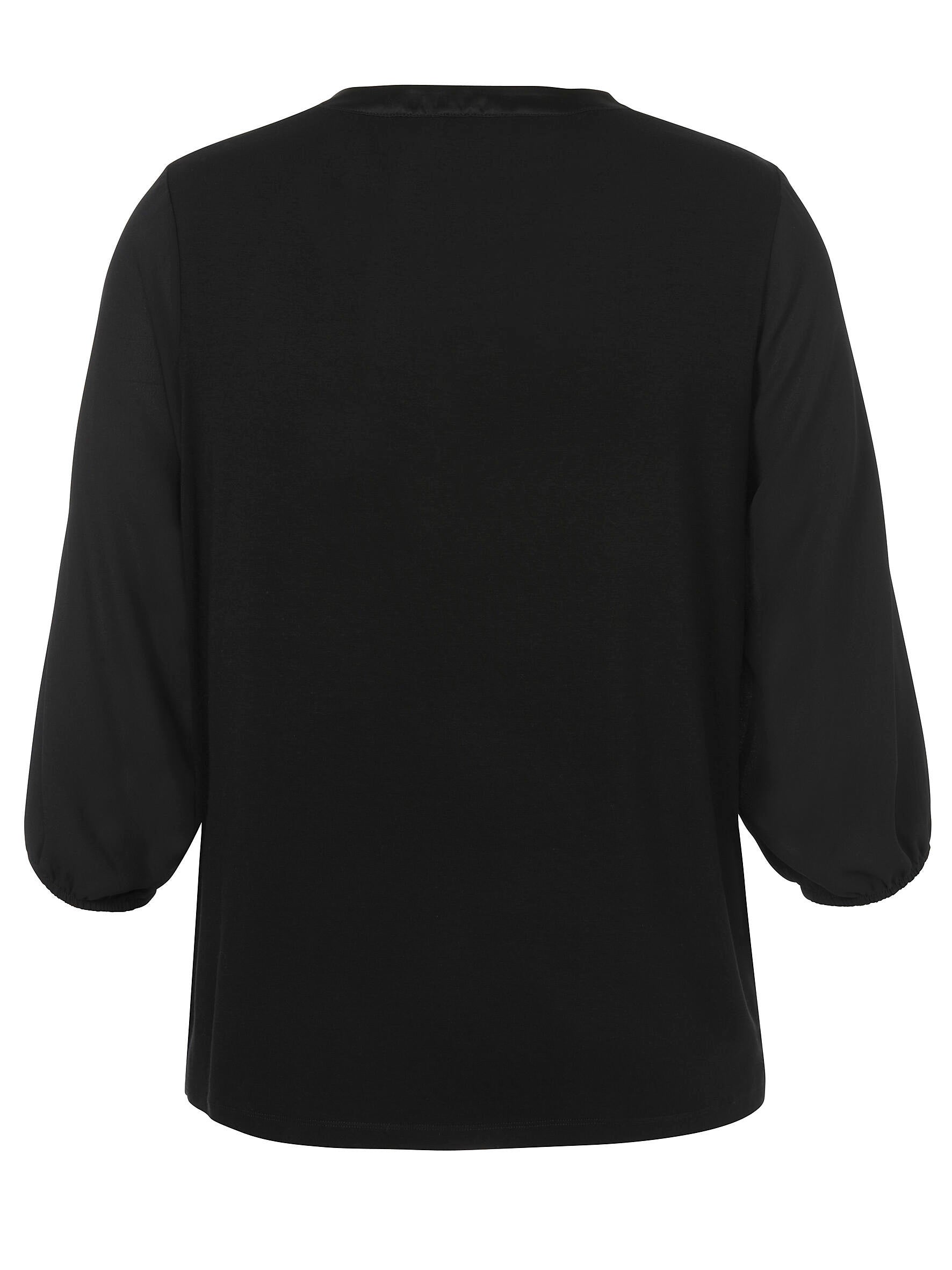 Bluse mit V-Ausschnitt - 100 - Schwarz