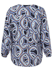 Gemusterte Bluse aus Viskose - 873 - Blau