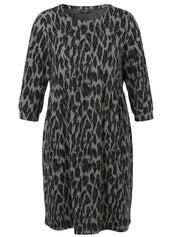 Freizeitkleid mit Leoparden-Muster - 123 - Grau