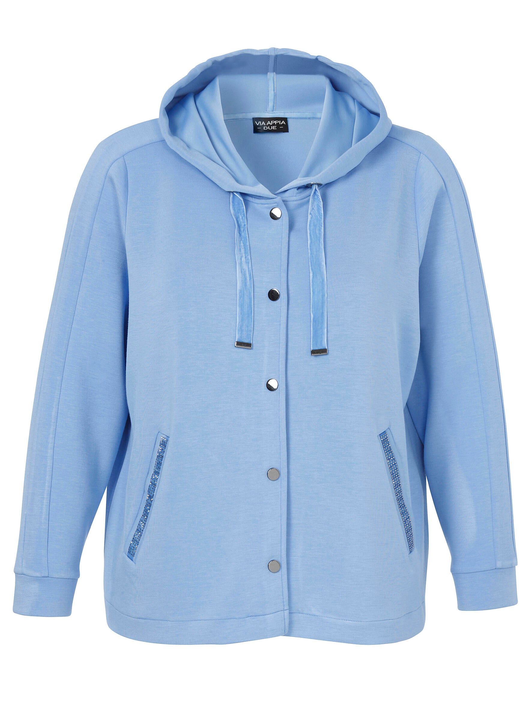 Sweatshirtjacke aus Viskosemix - 870 - Blau