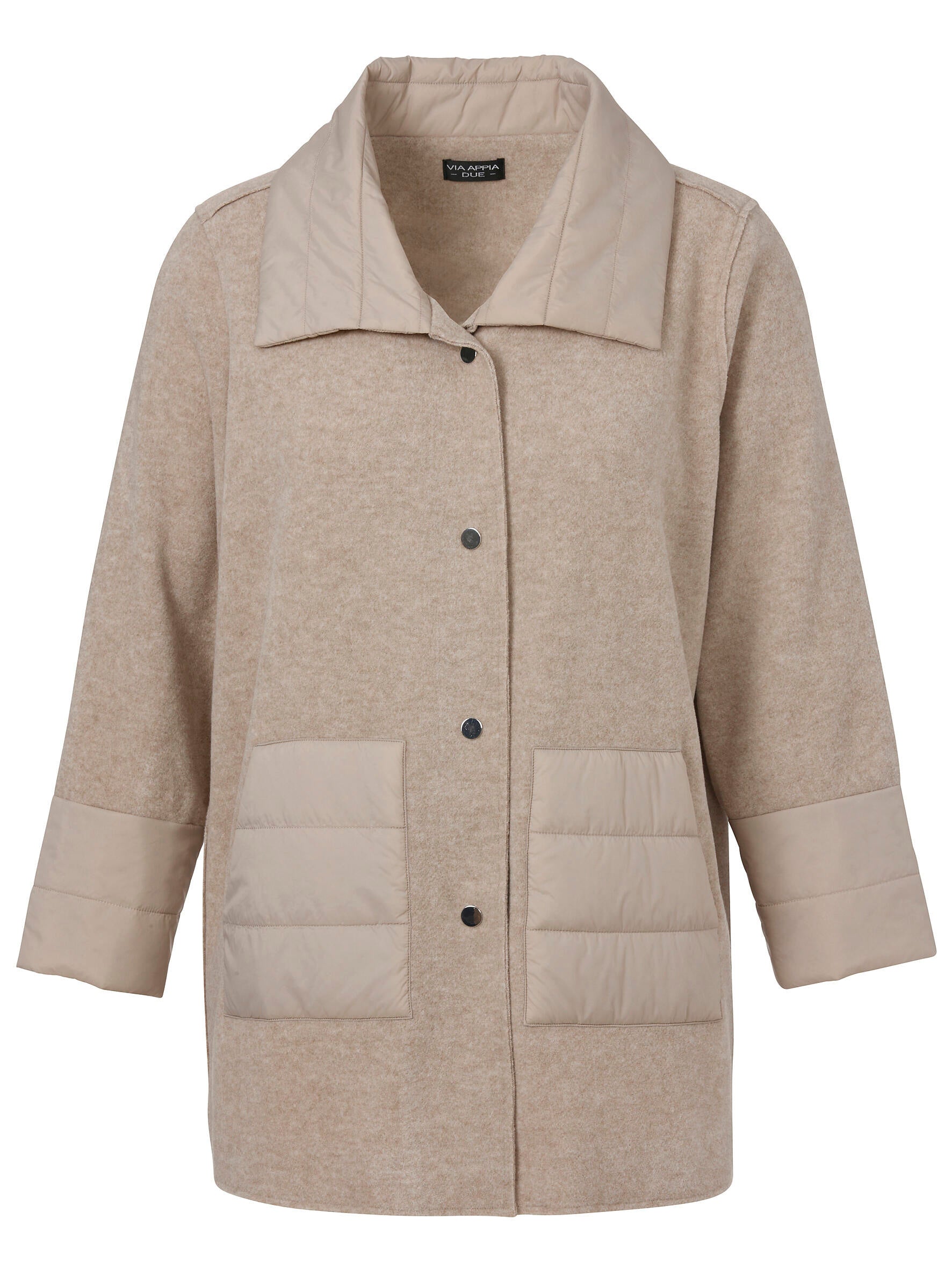 Leichte Jacke mit Steppkragen - 761 - Beige