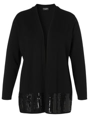 Strickjacke mit Paillettendetail - 100 - Schwarz