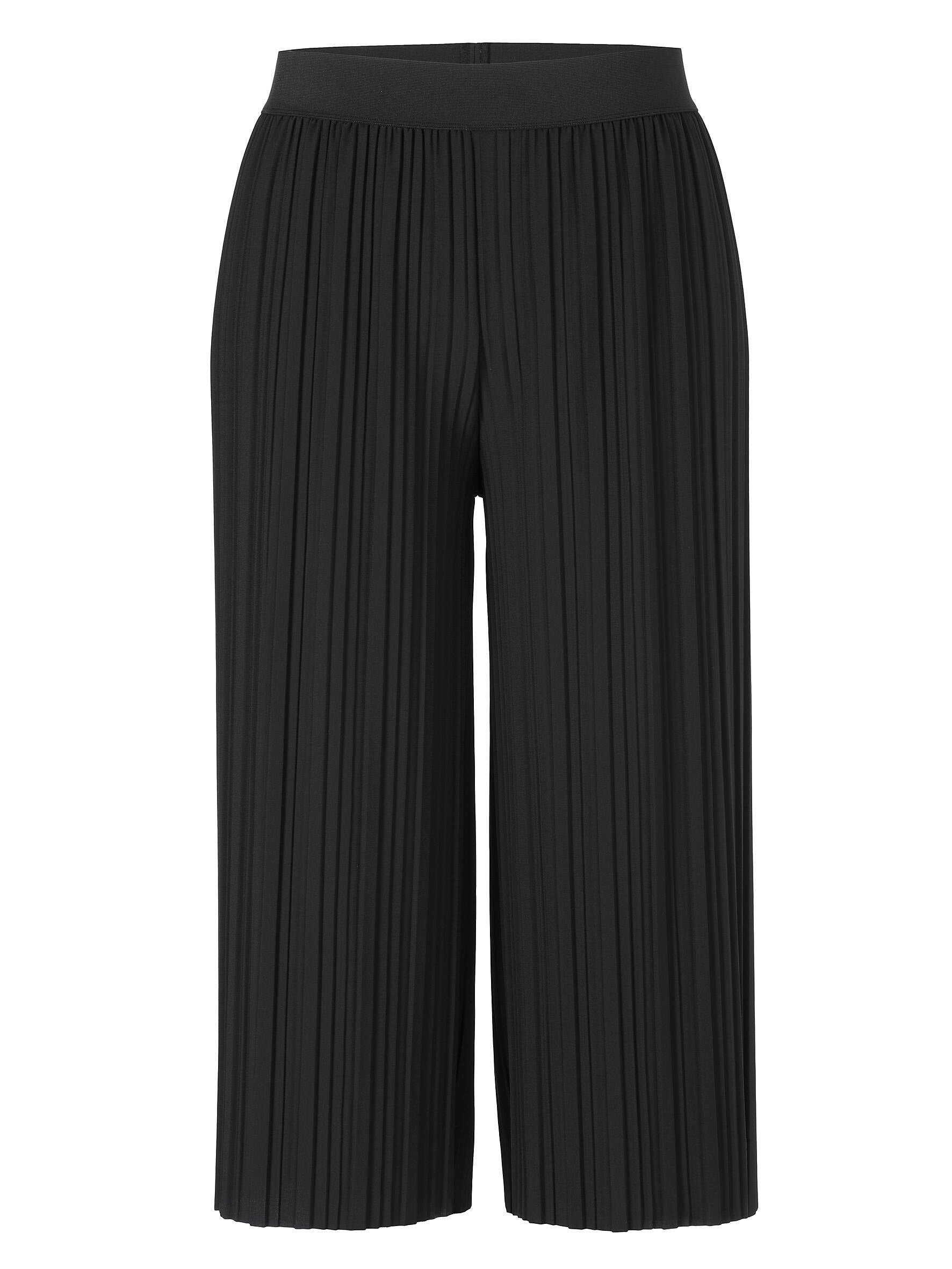 Plisseehose Wide Leg - 100 - Schwarz