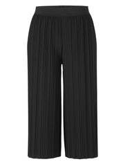 Plisseehose Wide Leg - 100 - Schwarz