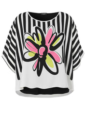 T-Shirt mit Print - 103 - Schwarz | Weiß