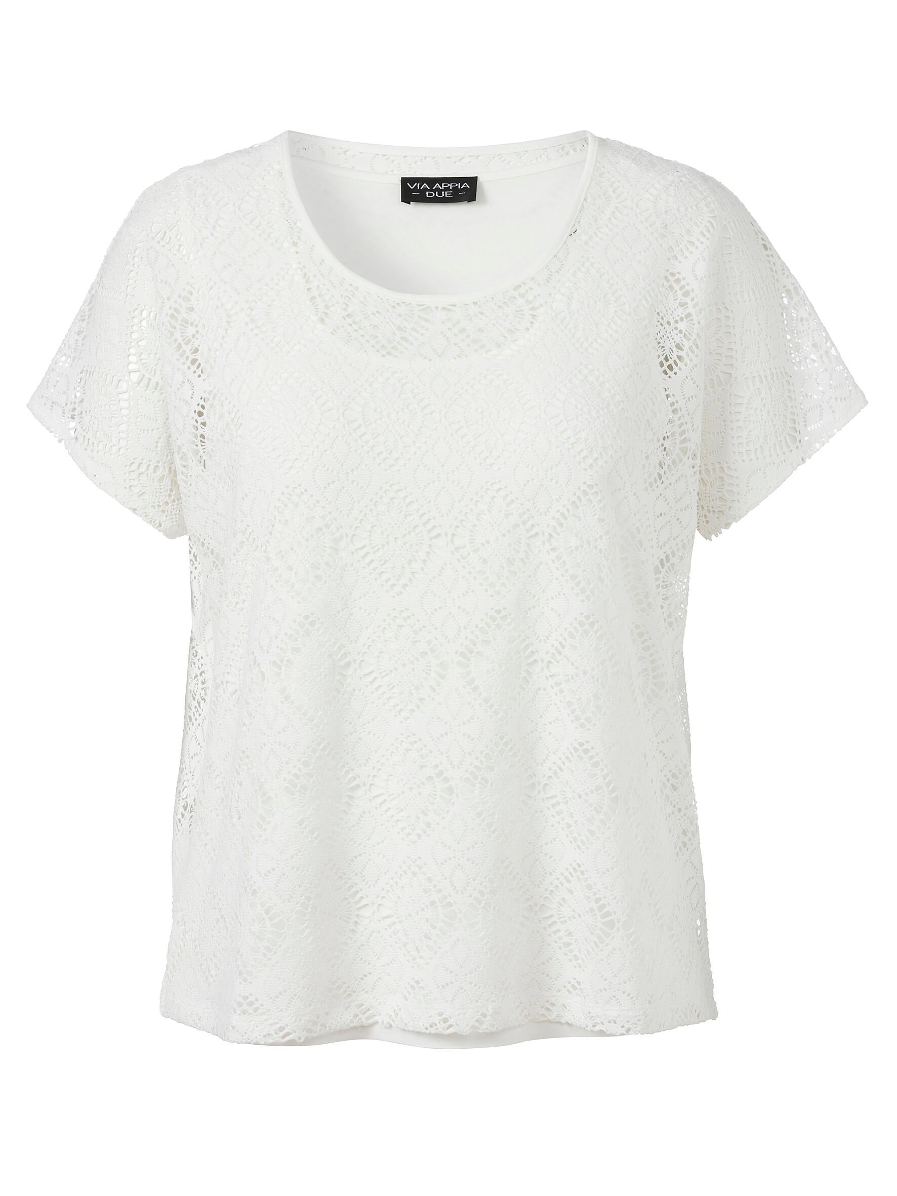 T-Shirt aus Lochstick - 950 - Weiß