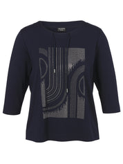 Sweatshirt Rundhals 3/4 Arm - 800-dunkelblau - Blau