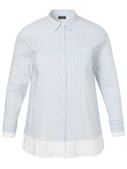 Bluse aus Baumwollmix - 883-eisblau multicolor - Blau