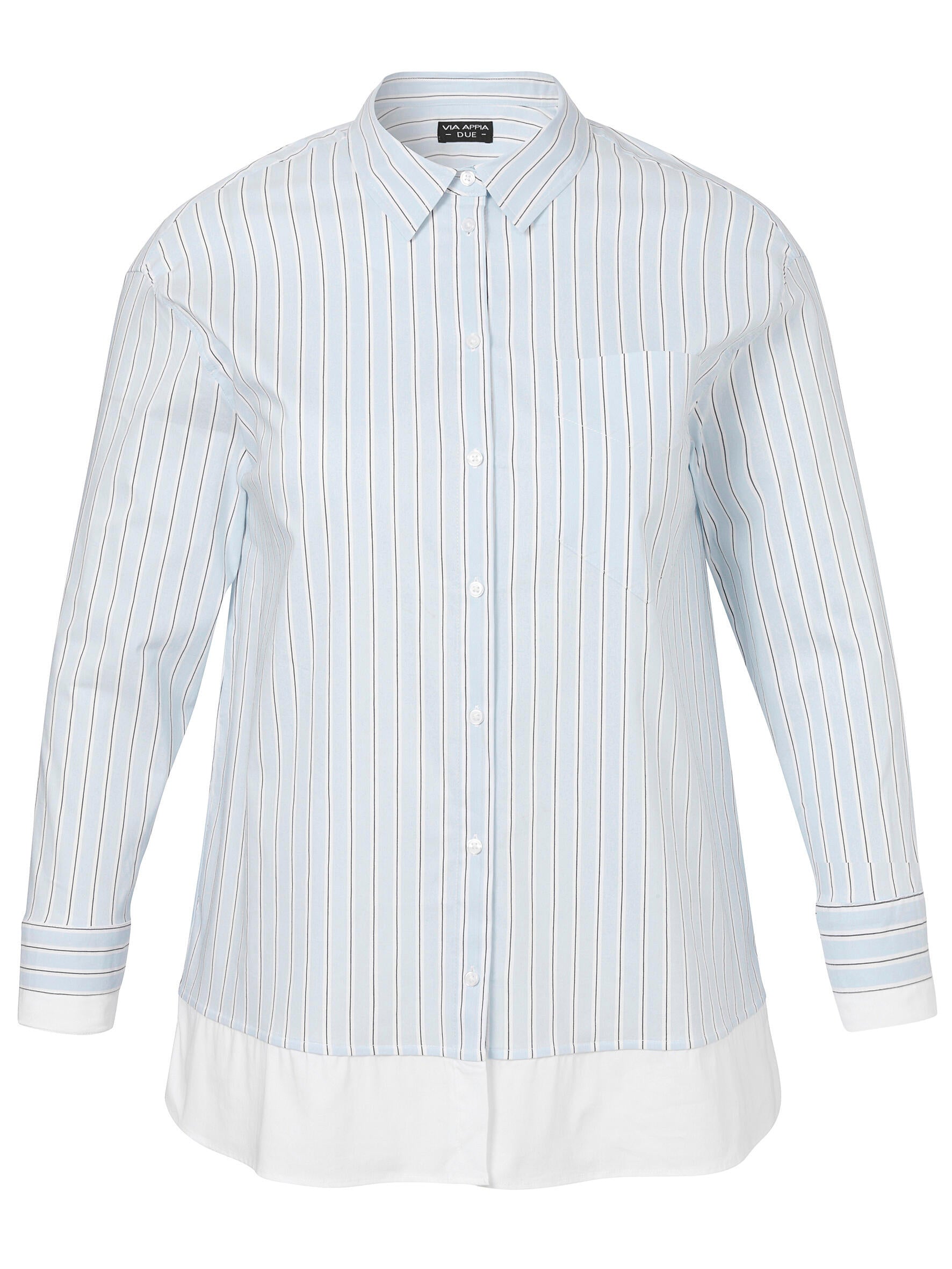 Bluse aus Baumwollmix - 883-eisblau multicolor - Blau