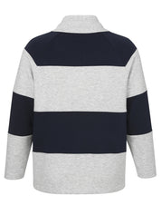 Sweatshirtjacke aus Viskosemix - 171800-silber / dunkelblau - Blau