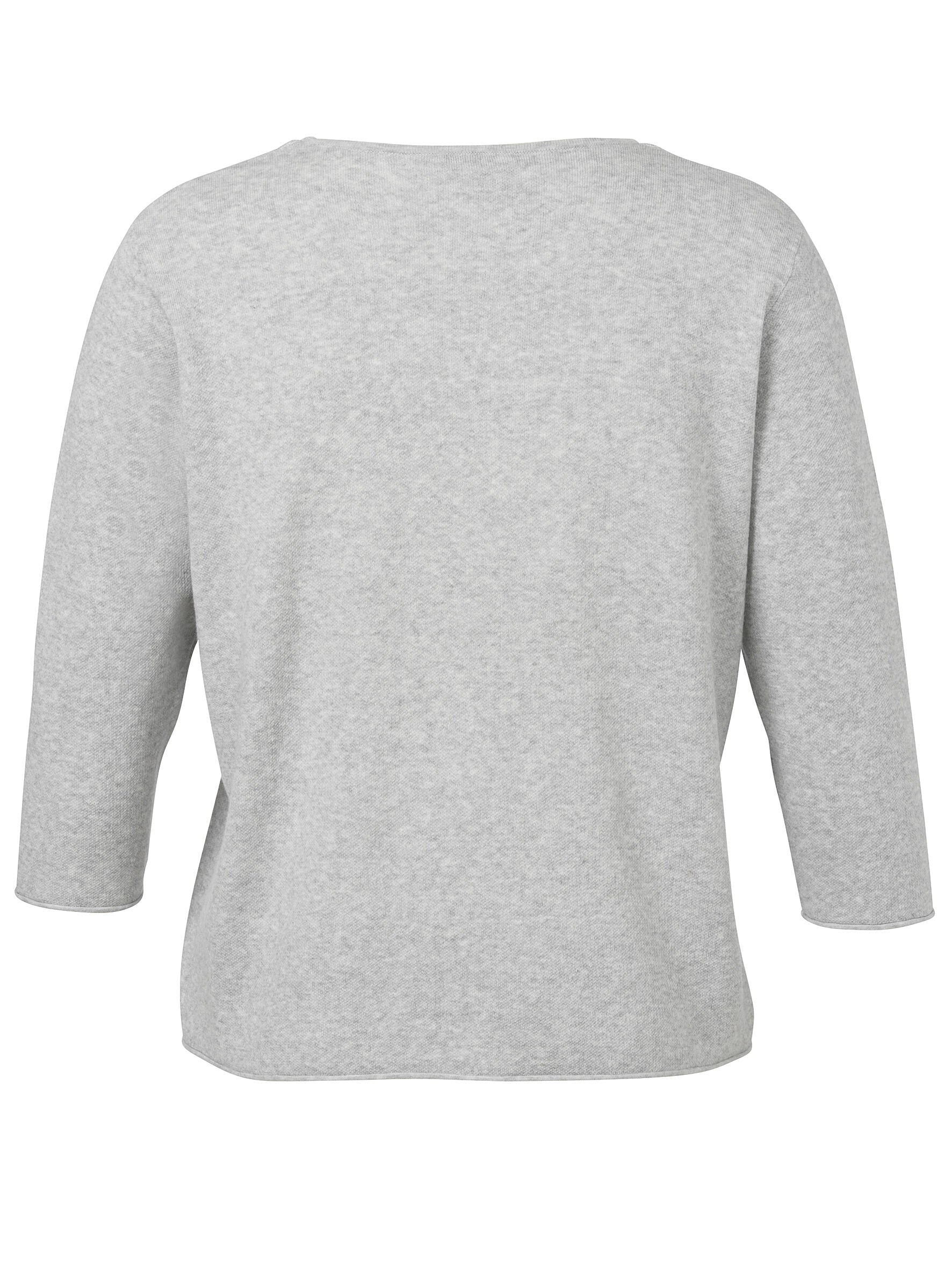 Strickpullover aus Baumwolle - 171950-silber melange /ecru - Grau