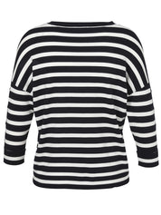 Pullover aus Viskose - 800950-dunkelblau / ecru - Blau | Weiß