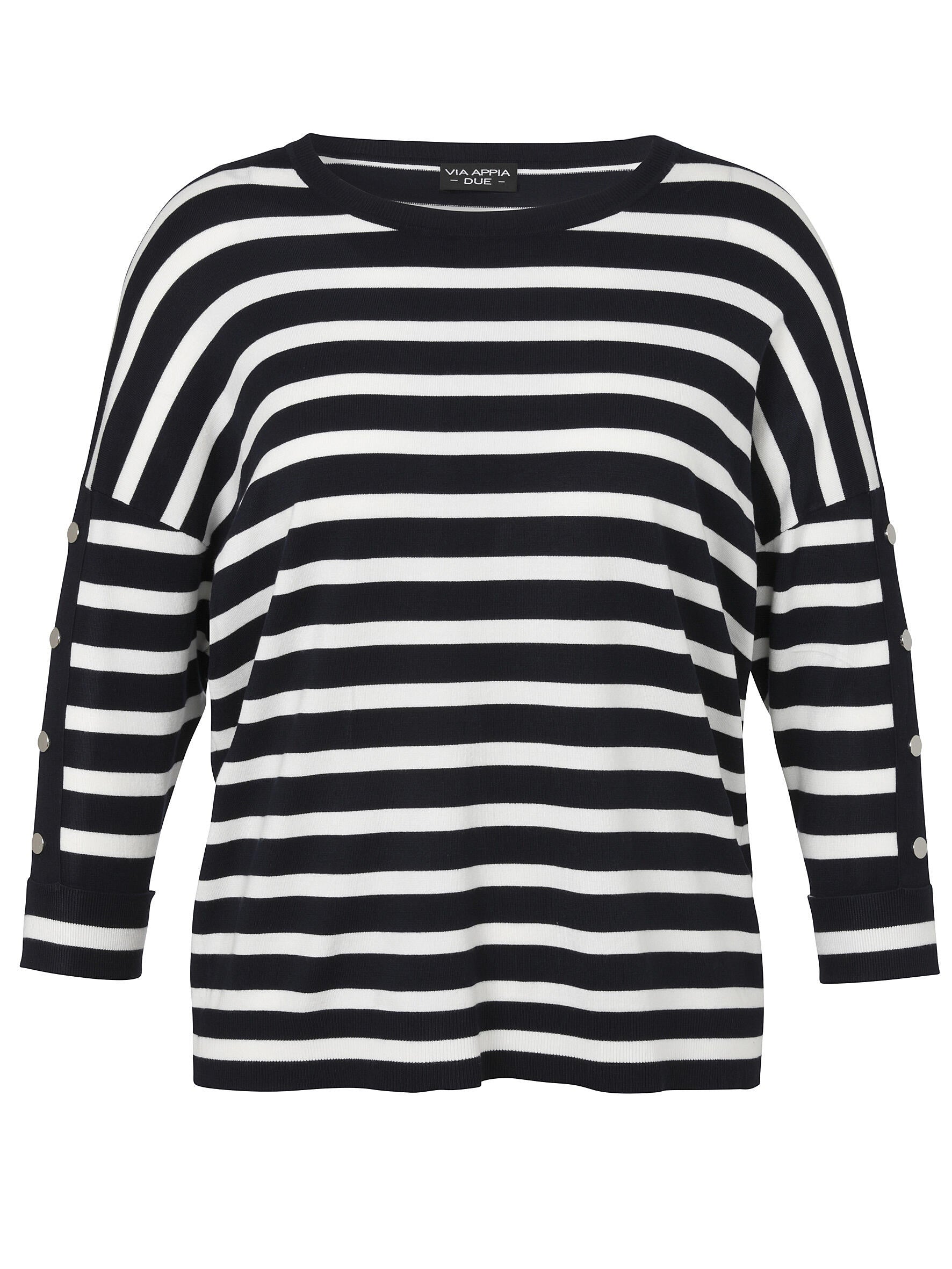 Pullover aus Viskose - 800950-dunkelblau / ecru - Blau | Weiß