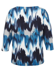 Sweatshirt aus Viskosemix - 803-dunkelblau multicol - Blau