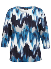 Sweatshirt aus Viskosemix - 803-dunkelblau multicol - Blau
