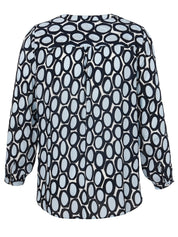 Bluse gemustert - 803-dunkelblau multicol - Blau