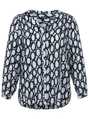Bluse gemustert - 803-dunkelblau multicol - Blau