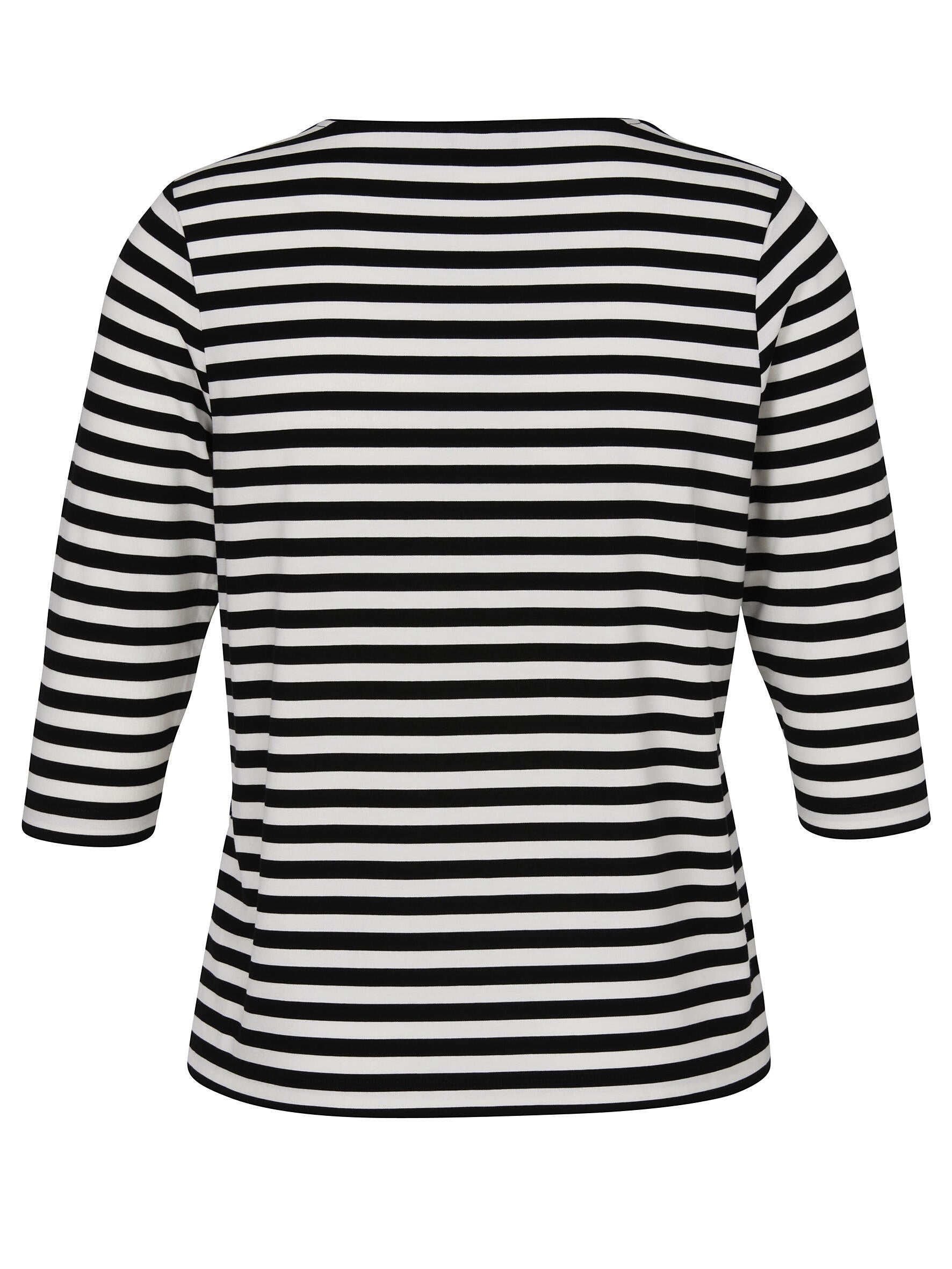 T-Shirt aus Viskosemix - 100950-schwarz / ecru - Schwarz