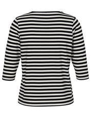 T-Shirt aus Viskosemix - 100950-schwarz / ecru - Schwarz