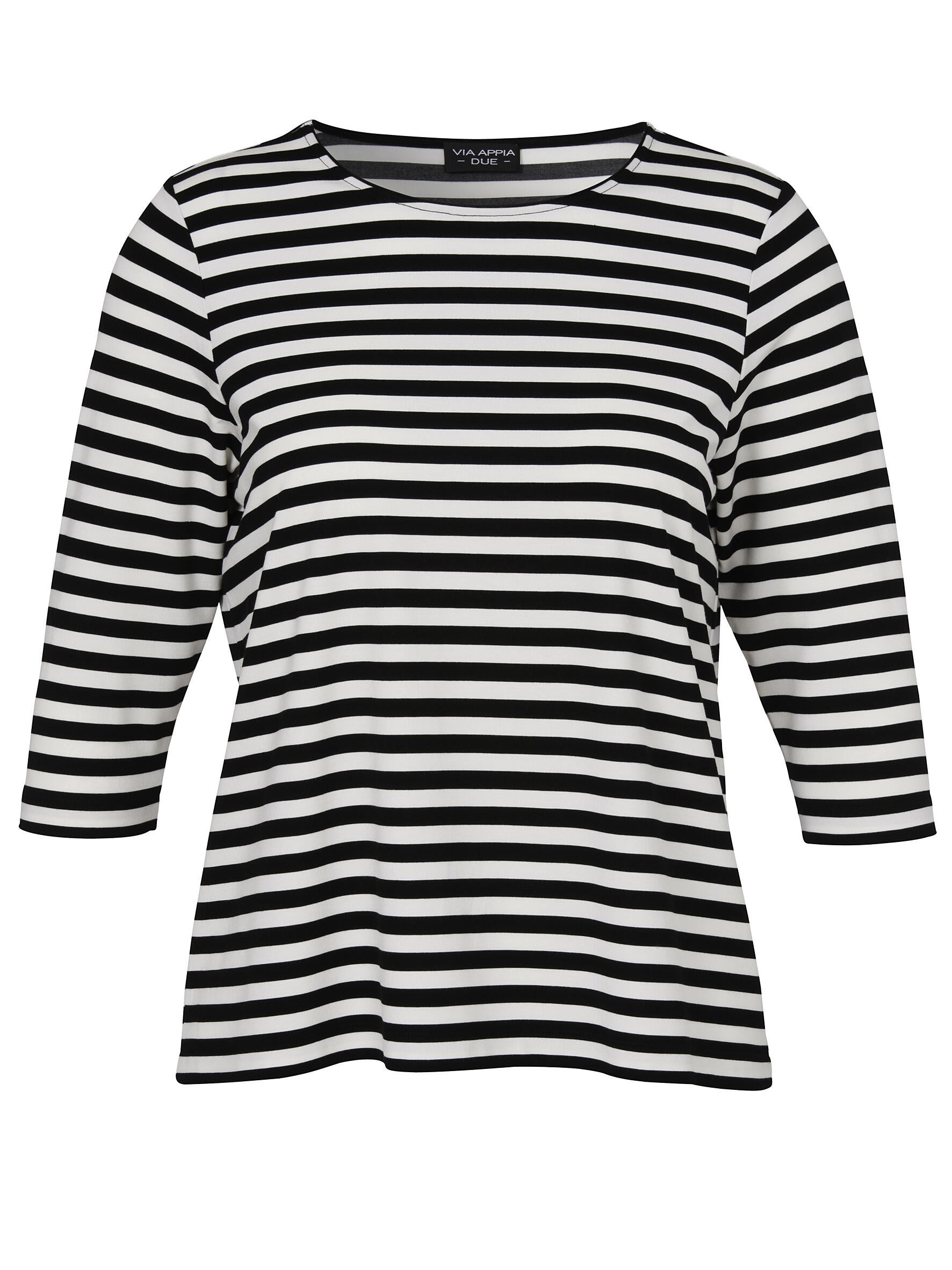 T-Shirt aus Viskosemix - 100950-schwarz / ecru - Schwarz