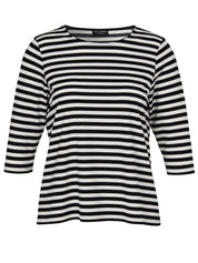 T-Shirt aus Viskosemix - 100950-schwarz / ecru - Schwarz