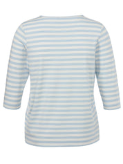 T-Shirt aus Viskosemix - 880950-eisblau / ecru - Blau