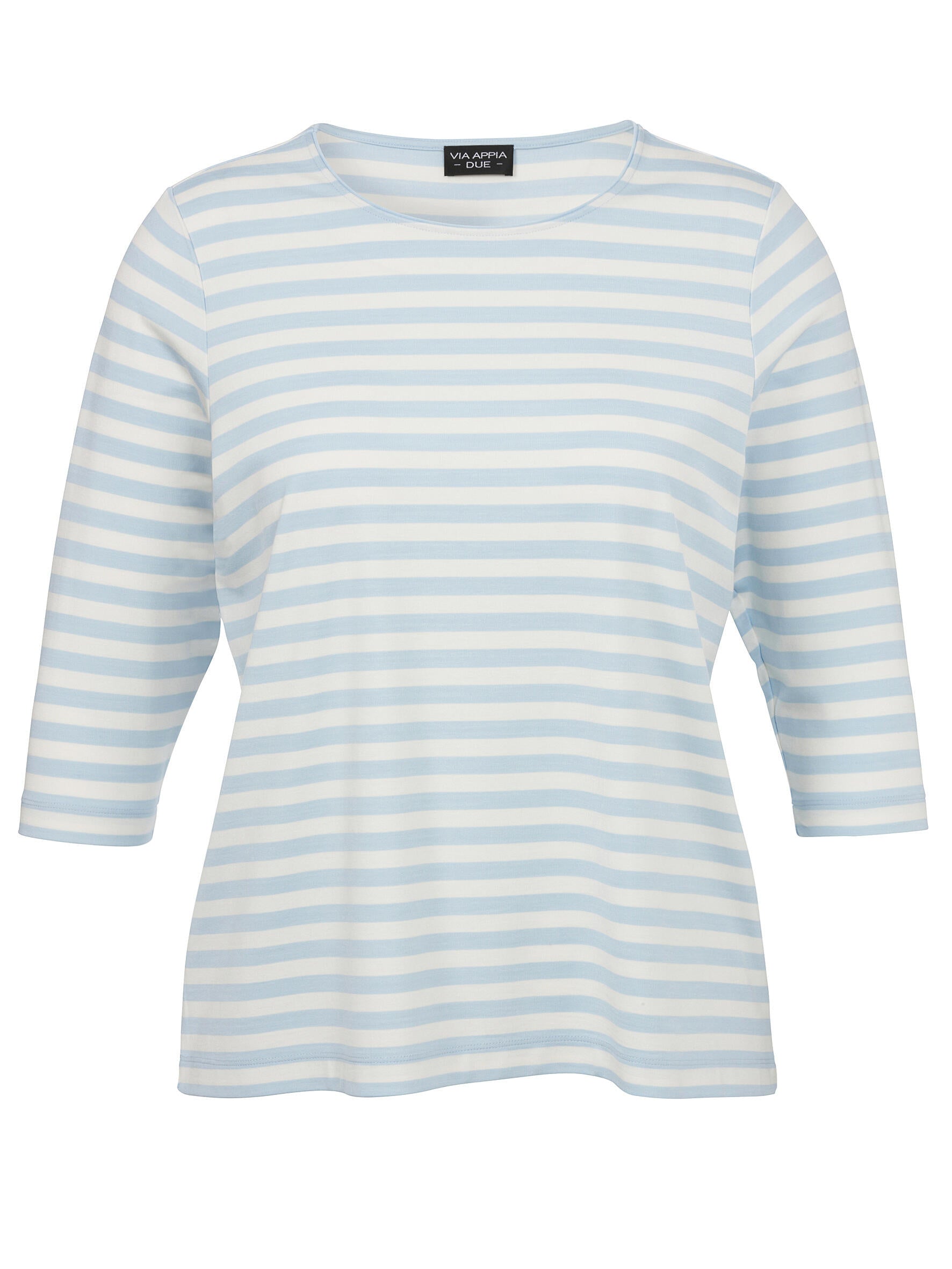 T-Shirt aus Viskosemix - 880950-eisblau / ecru - Blau