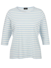 T-Shirt aus Viskosemix - 880950-eisblau / ecru - Blau