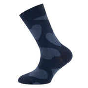Lange Socken mit Streifen und Herzmuster - 1 - Blau | Violett