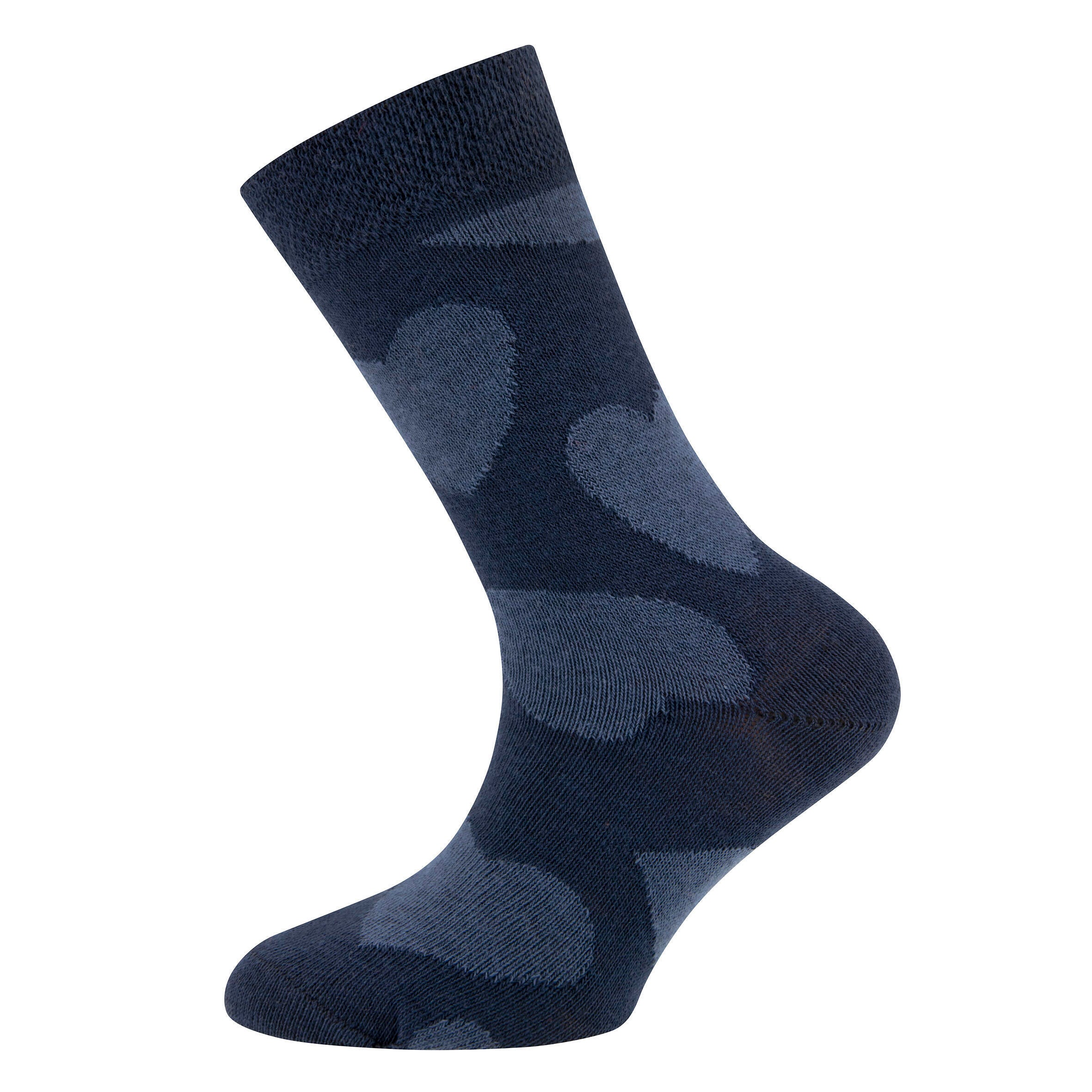 Lange Socken mit Streifen und Herzmuster - 1 - Blau | Violett