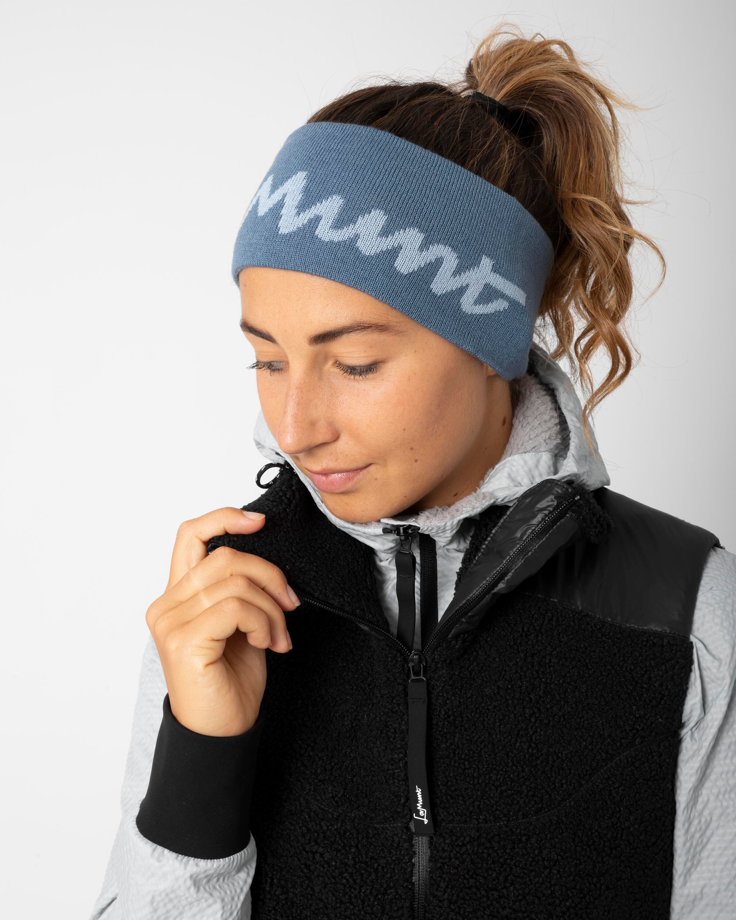Stirnband MARTHA aus Wollmix - 3061-antic blue/3040 - Blau