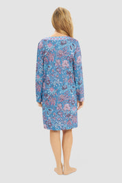 Schlafkleid aus Baumwollmix - 16541 - Blau