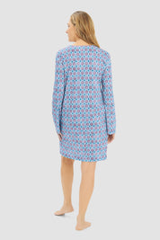 Schlafkleid aus Baumwollmix - 16718 - Blau