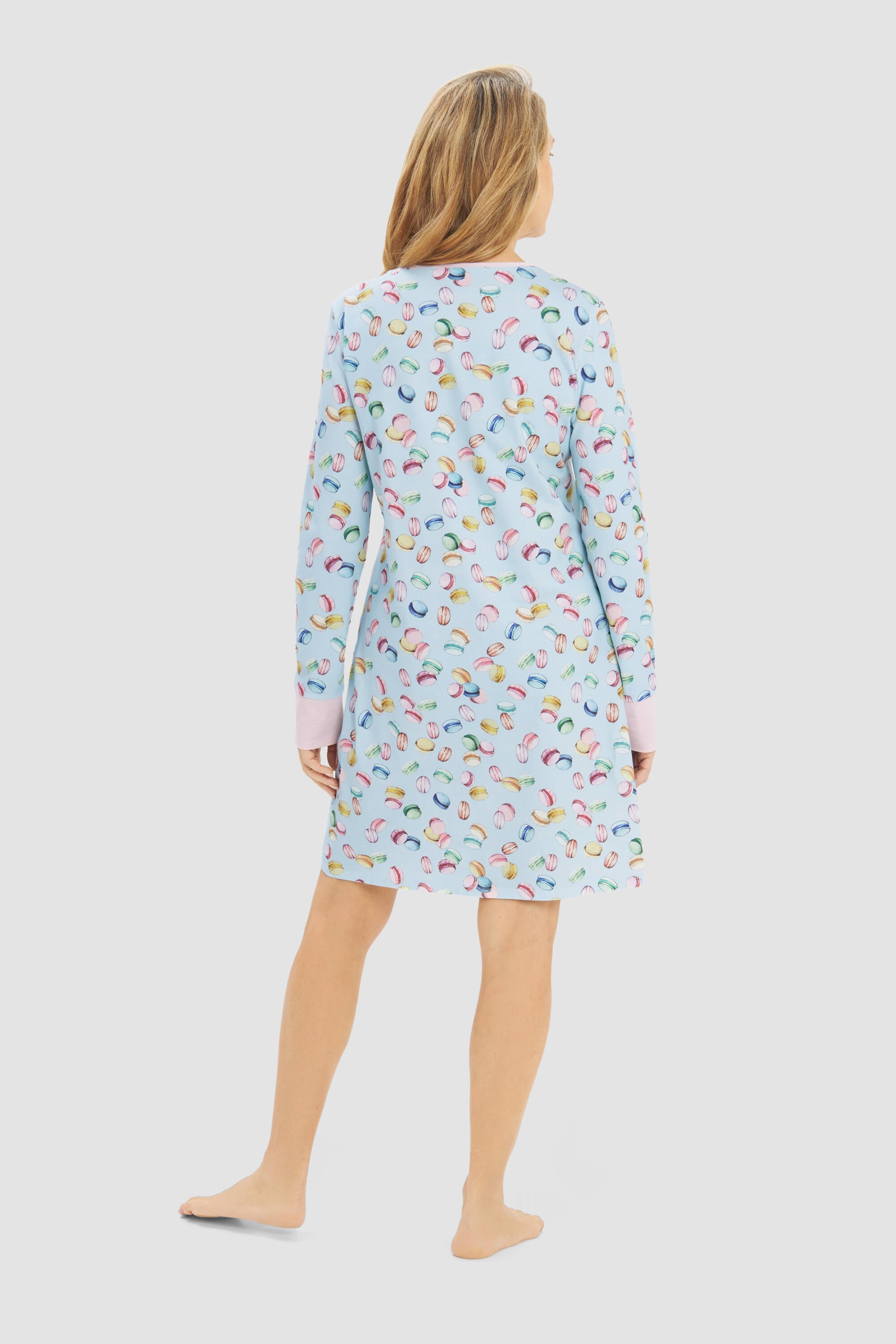 Schlafkleid aus Baumwolle - 16459 - Blau