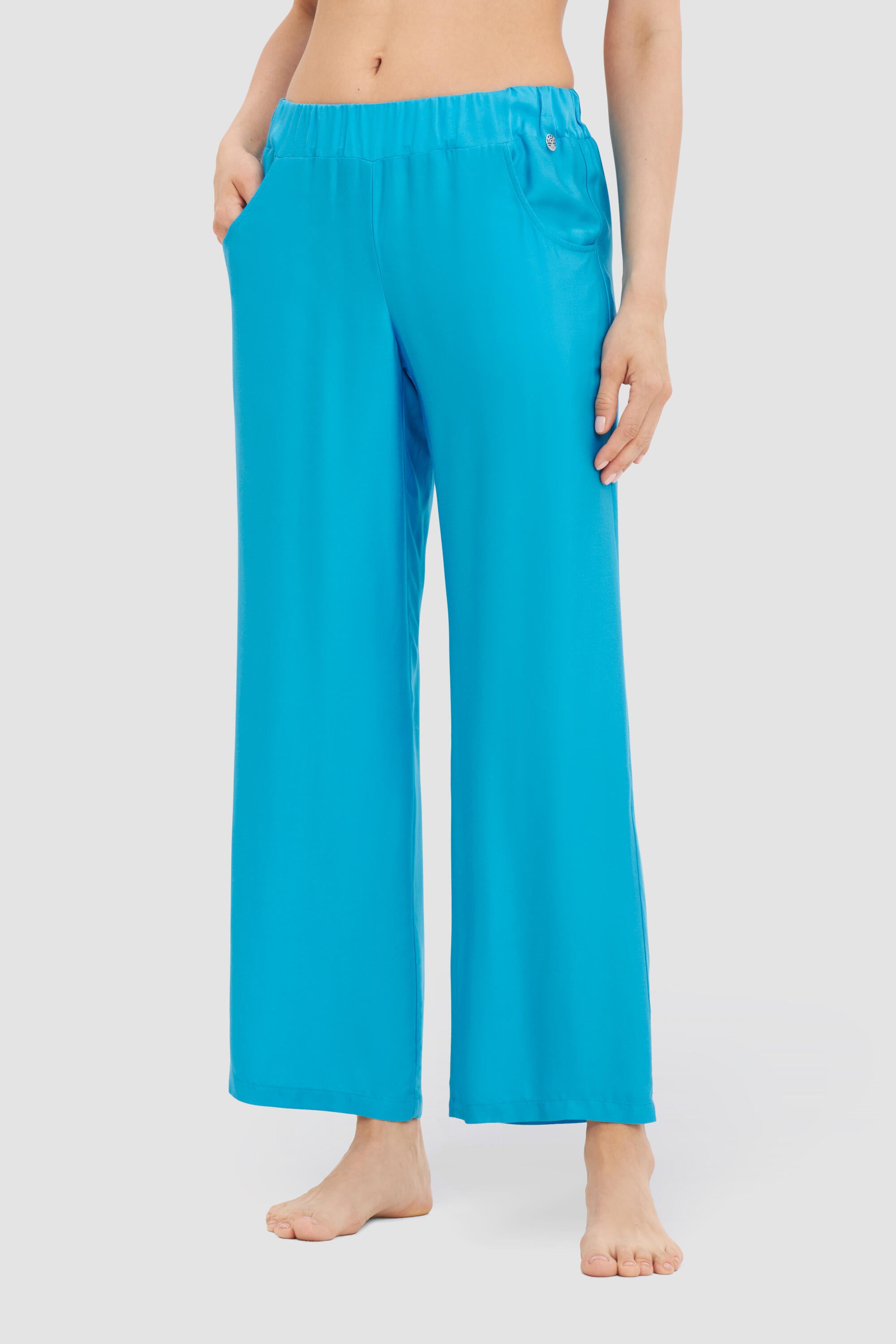 Stoffhose Wide Leg - 10084 - Blau