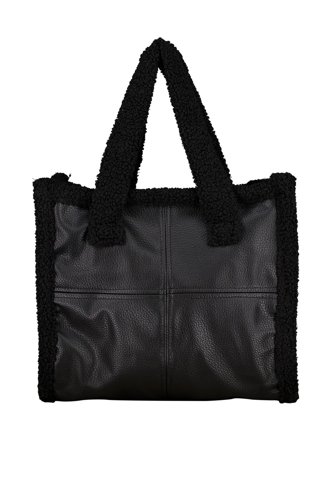 Handtasche in Leder-Optik - 99-black - Schwarz