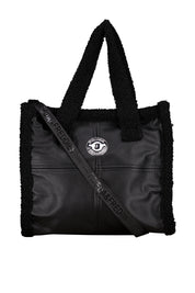 Handtasche in Leder-Optik - 99-black - Schwarz