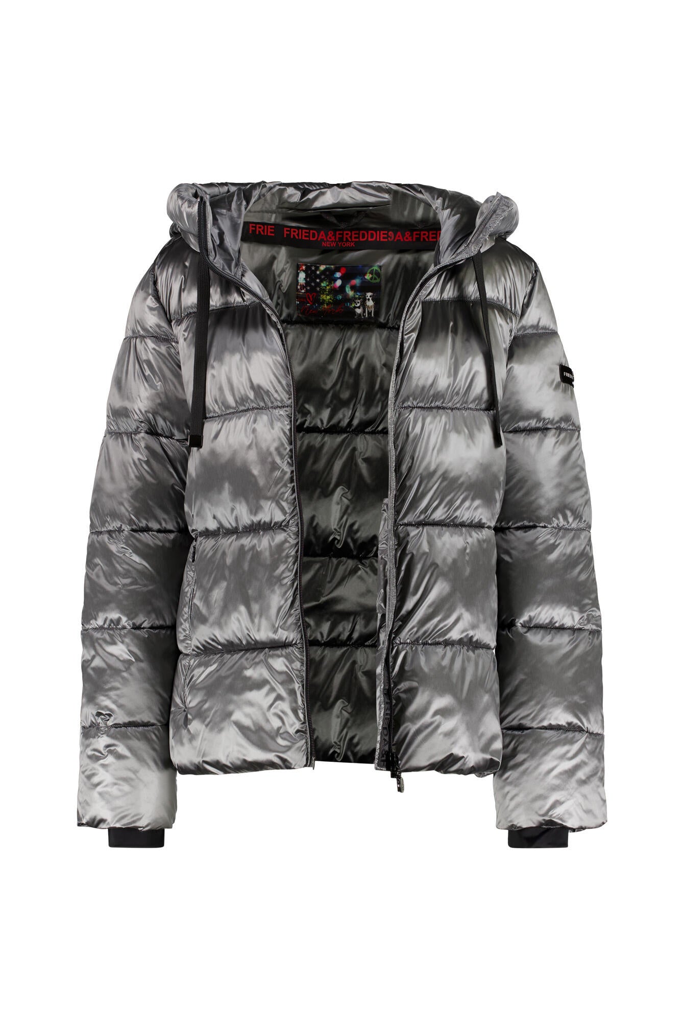 Steppjacke in Metallic-Optik - 935-iron - Grau