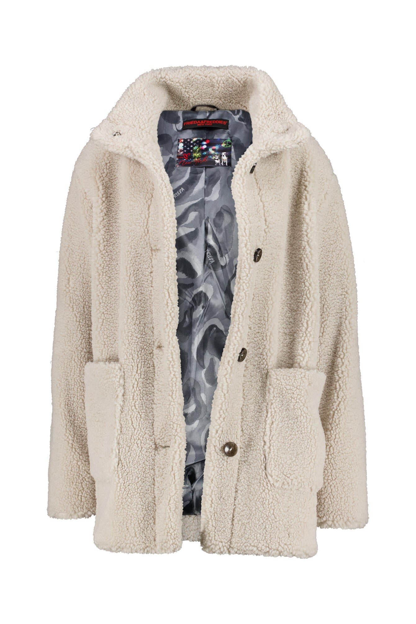 Teddyjacke mit Stehkragen - 111-champagne - Creme