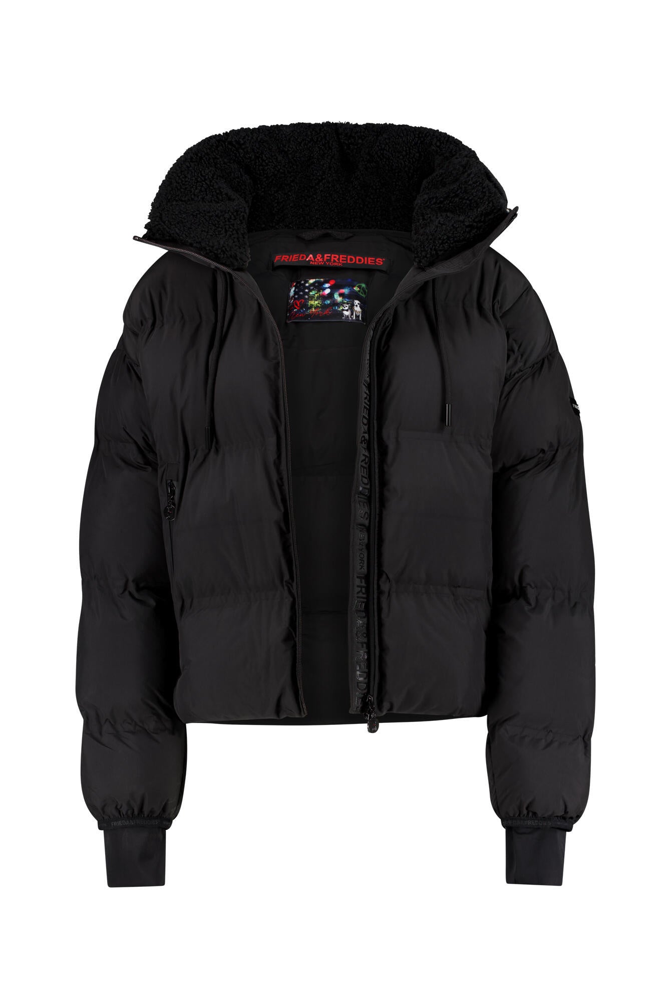 Steppjacke mit einrollbarer Kapuze - 99-black - Schwarz