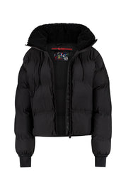 Steppjacke mit einrollbarer Kapuze - 99-black - Schwarz