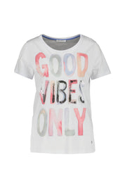 T-Shirt aus Baumwollmix - 1000-white - Weiß