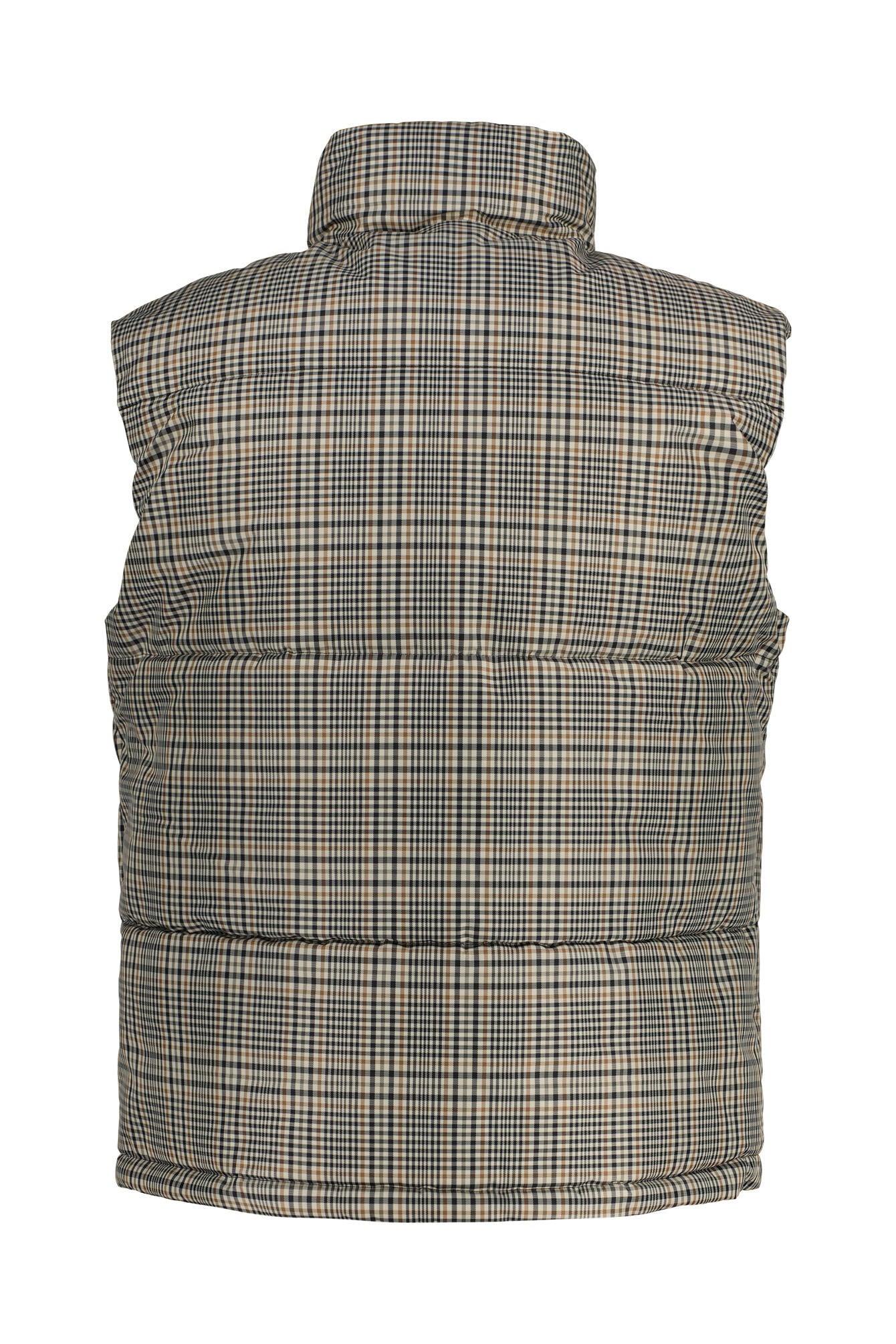 Steppweste mit Stehkragen - 584-Checked - Braun