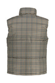 Steppweste mit Stehkragen - 584-Checked - Braun