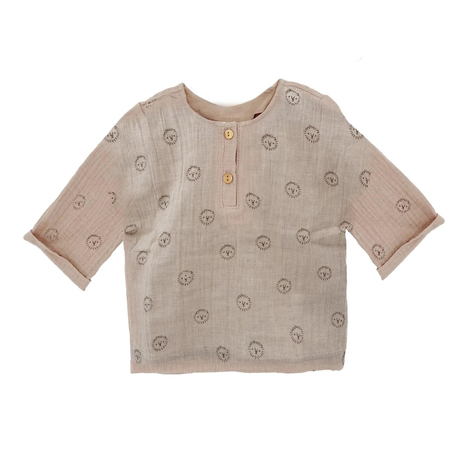 Langarmshirt aus Baumwolle - 62 - Braun