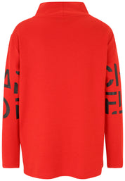 Sweatshirt mit Print - 30-Rot - Rot