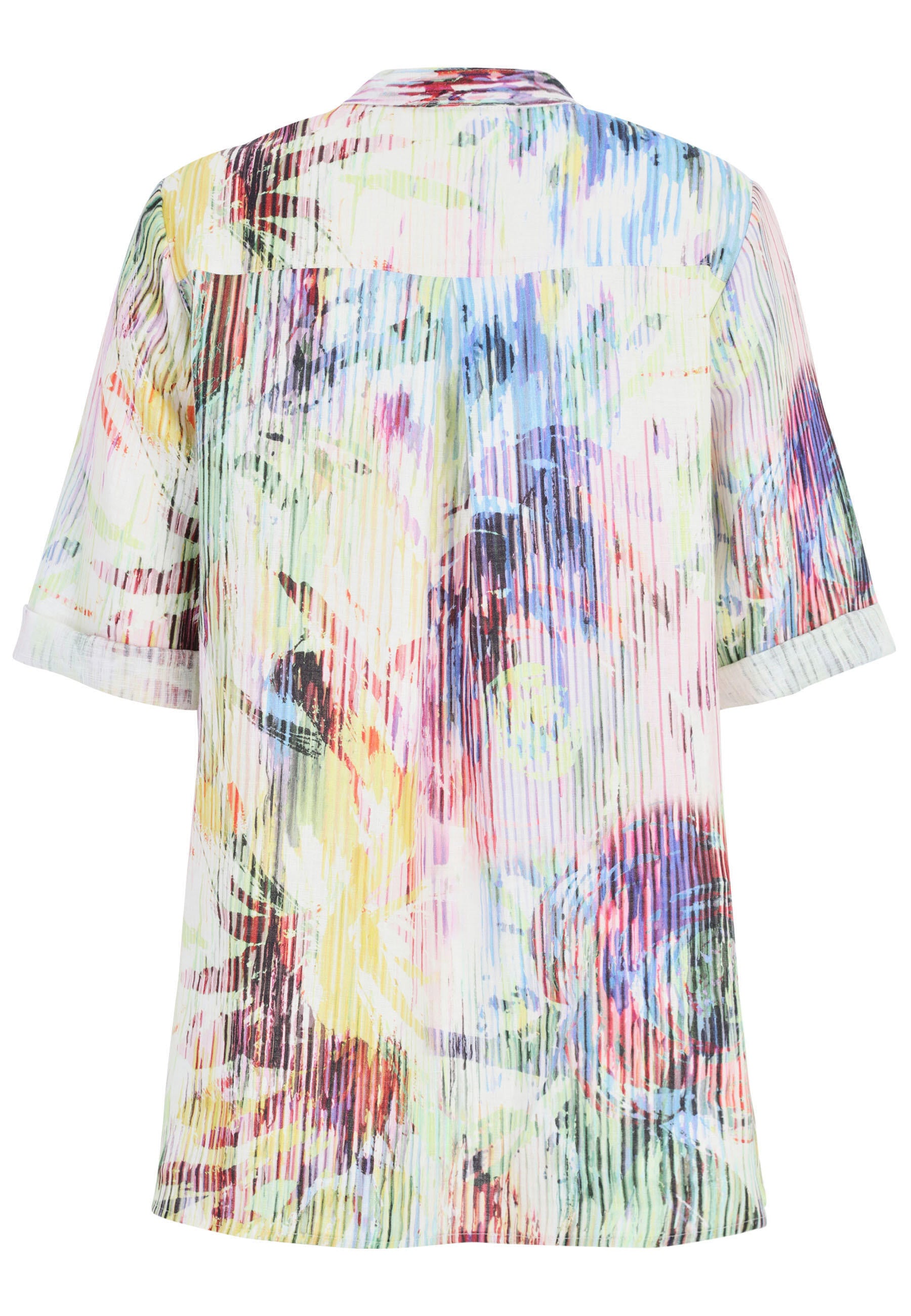 Leinenschlupfbluse gemustert - 98-Multicolor - Mehrfarbig