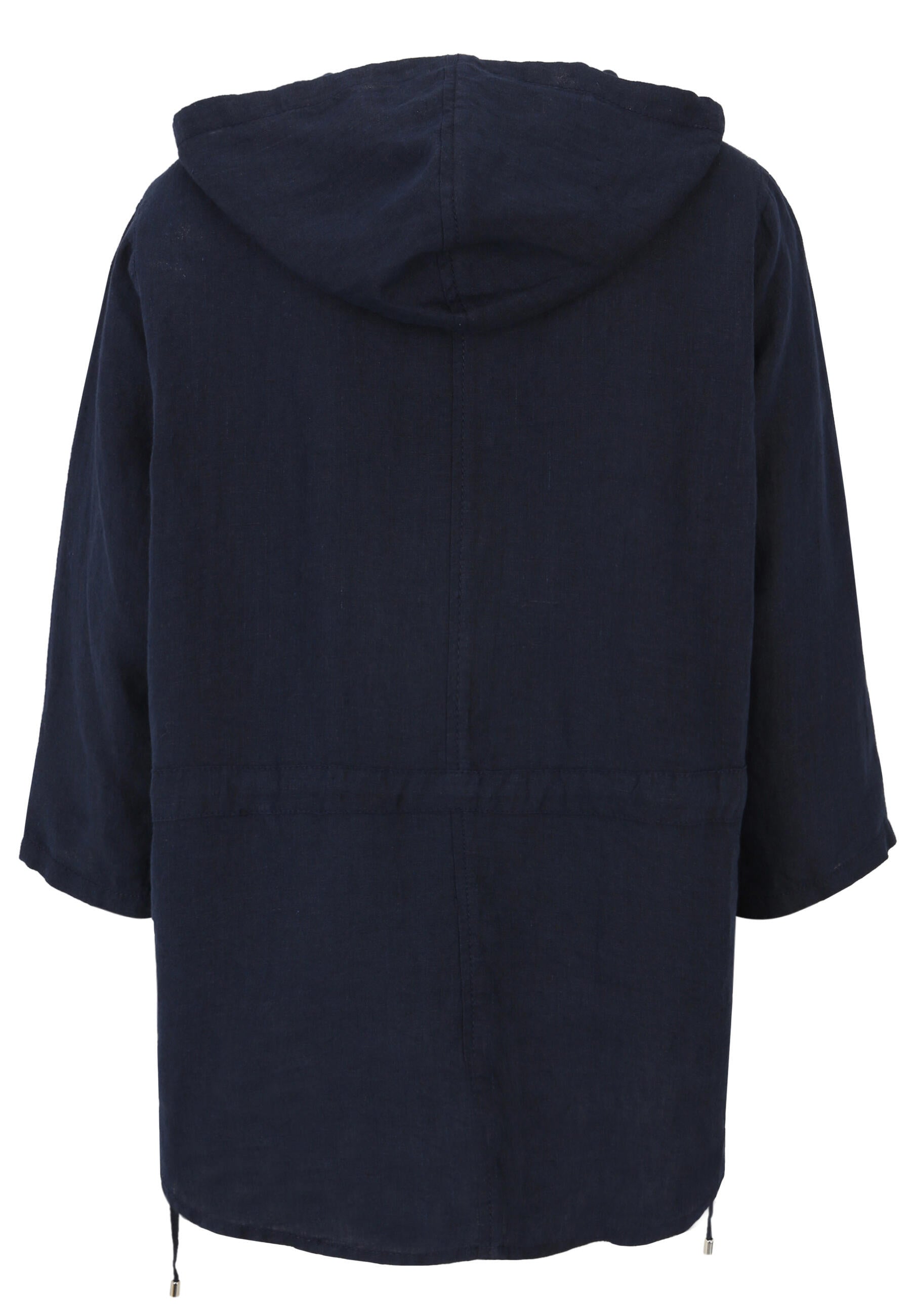 Leinenjacke mit Kapuze - 50-Marine - Blau