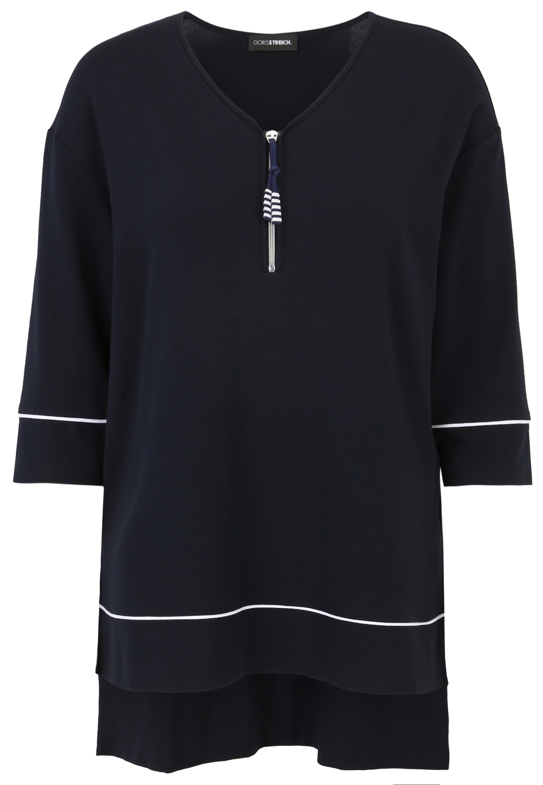 Long-Shirt aus Viskose - 50-Marine - Blau